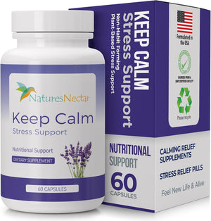 Nature's Nectar Anxiety and Stress Relief Supplements – Keep Calm Capsules with Ashwagandha, GABA, Magnesium & 5-HTP – Nervousness & Irritability Mood Supports Relaxation Lemon Balm 60 Filled Capsules