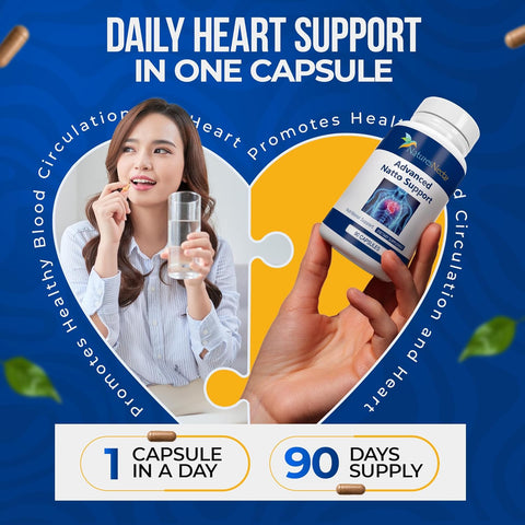 Image of Nature's Nectar Organic Nattokinase supplement 250mg – Double Strength Nattokinase 5000 fu Natural Blood Thinner Supports Cardiovascular & Blood Circulation Health – Non GMO & Gluten Free, 90 Capsules